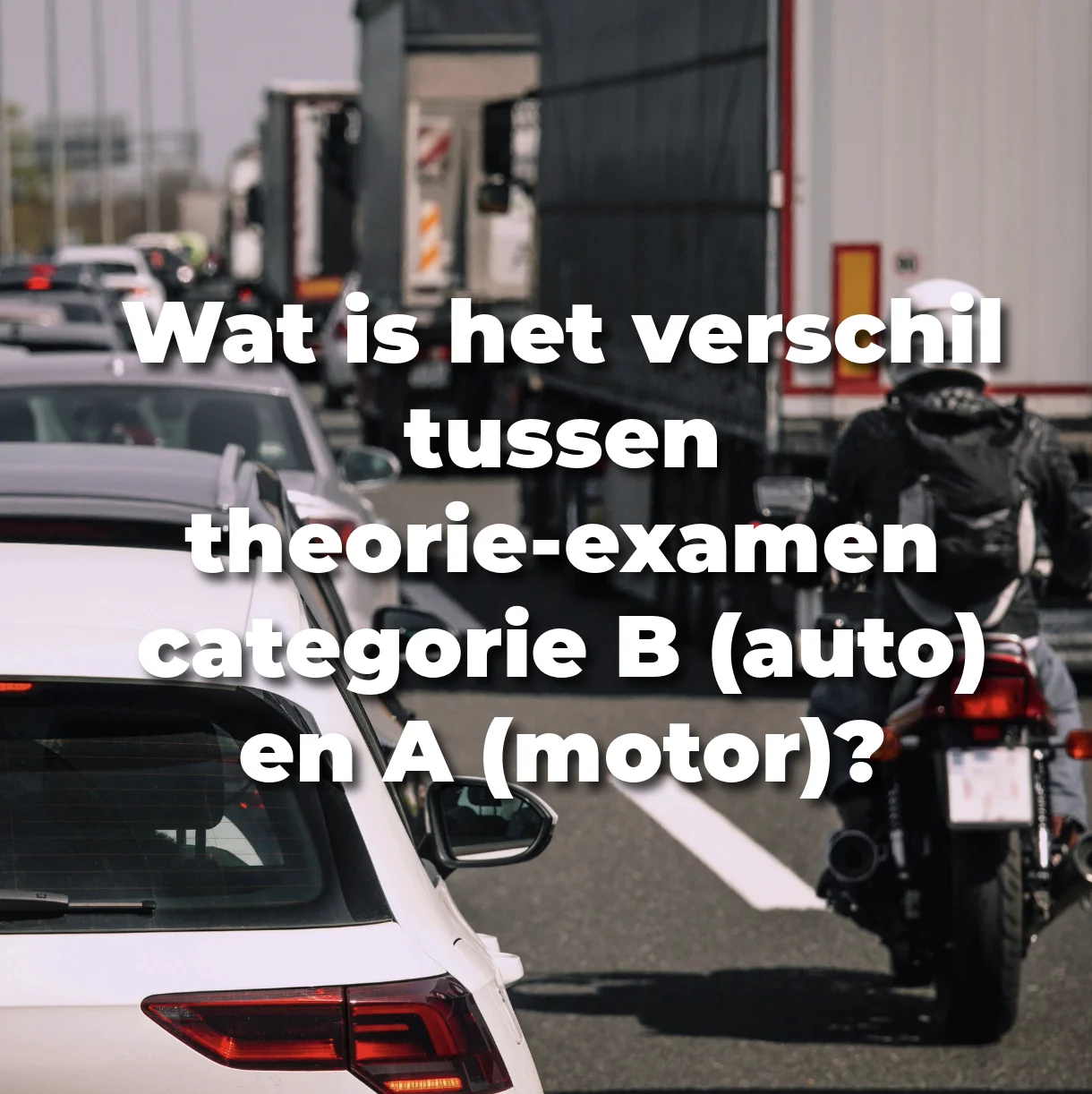 Wat is het verschil tussen theorie-examen categorie B (auto) en A (motor)?